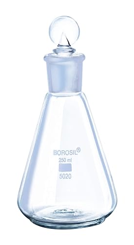 Borosil® Erlenmeyer Conical Flasks Narrow Mouth I/C Stopper 2L CS/10