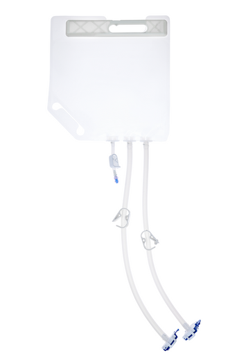 EZBio® Ultra Bag single use Assembly, 5000mL (5L), PE Bag, 2x 1/4" HB port, 1x1/4" HB port with needleless Luer insert TPE Tubing, Sterile, 10/CS